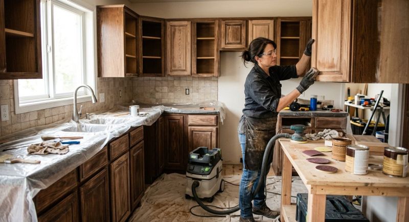 Oak Cabinet Refinishing in Muncie, IN