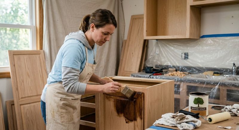 Wood Cabinet Staining in Dayton, OH